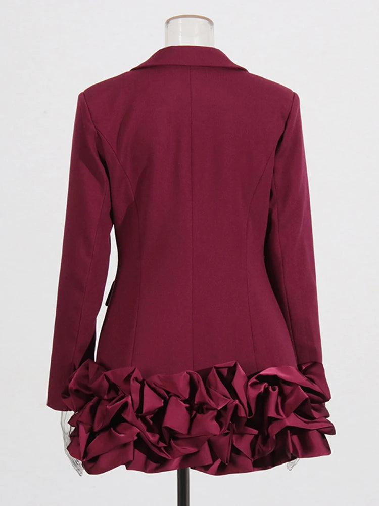High quality high waist long sleeve V neck dress