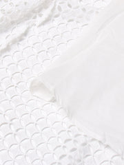 Vintage dresses round neck, flare sleeve, high waist, hollow out patchwork, high quality embroidery