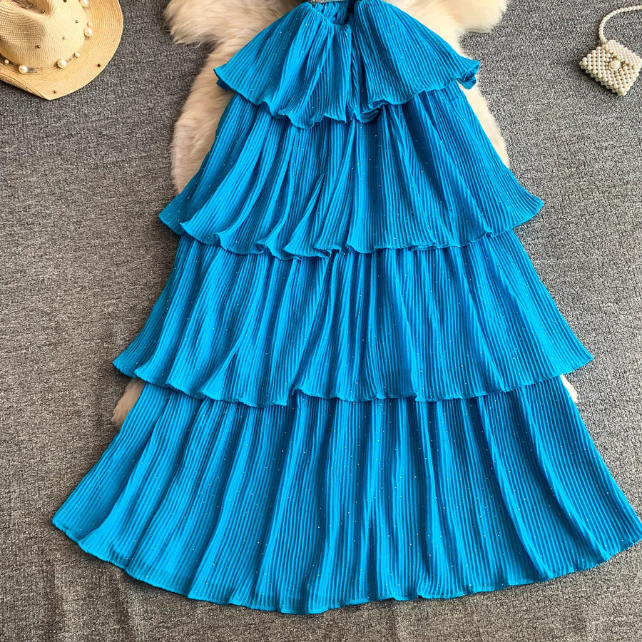 Women Long Dress Cake Dresses A Line Vestidos  Streetwear V Neck Short Sleeve Elegant Party Work Slim Fit Casual Summer