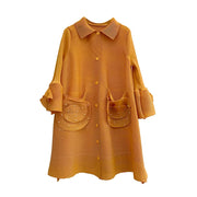 Fashion Cardigan Spring New Women's Beaded Print A-Version Loose Small Flip Collar Coat Women's Trend