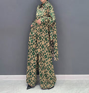 Two-pieces Long Sets For Spring Autumn Printing Long Shirt And Wide Leg Pants Casual Loose Matching Suit Clothes