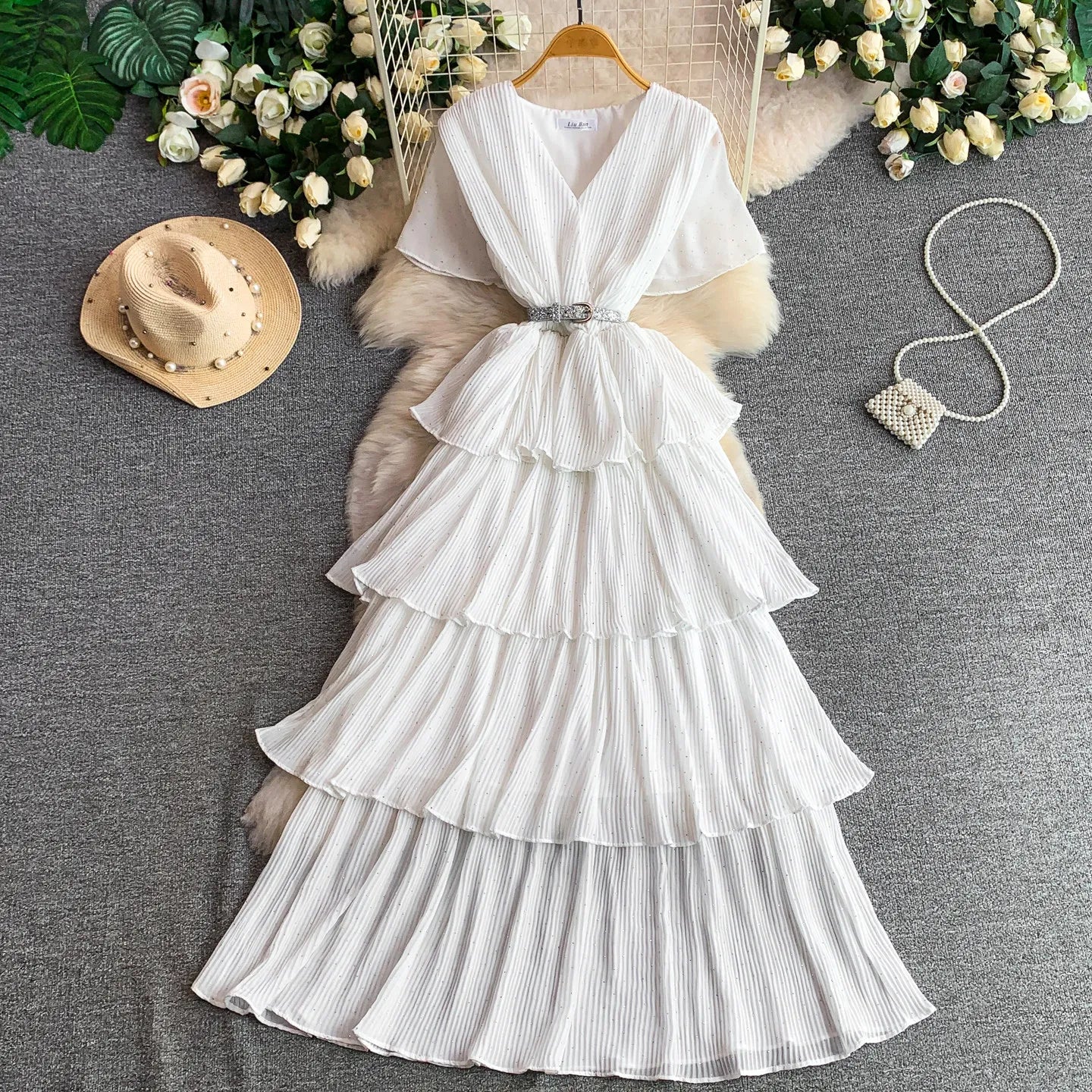 Women Long Dress Cake Dresses A Line Vestidos  Streetwear V Neck Short Sleeve Elegant Party Work Slim Fit Casual Summer