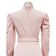 Elegant Hollow Out Turtleneck Long Sleeve Slim Fit Jumpsuit with Belt High Quality