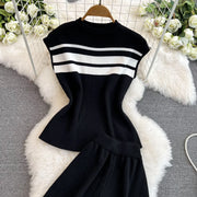 Pant Set Women Two Piece Sets Matching Sets Sleeveless Knitted Slim Fit Tops Wide Leg Long Pants High Elastic Waist Casual