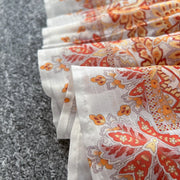 Retro bohemian paisley print dress with long lantern sleeves and high quality belt