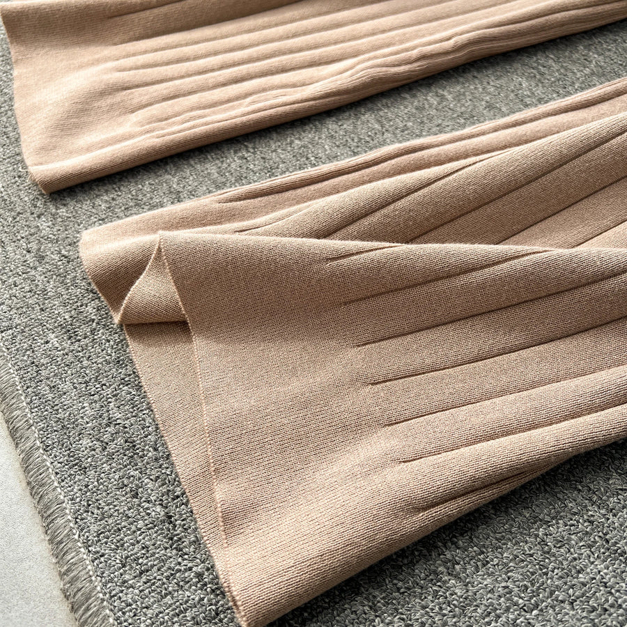 Senior Knitted Suits Fashion Metal Button Vest+V Neck Long Sleeves Cardigans+Wide Legs Pants Stripe Three Pieces Sets