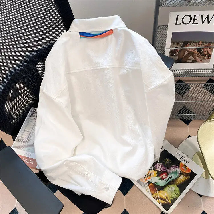 High quality long sleeve casual turn-down collar shirt with pocket