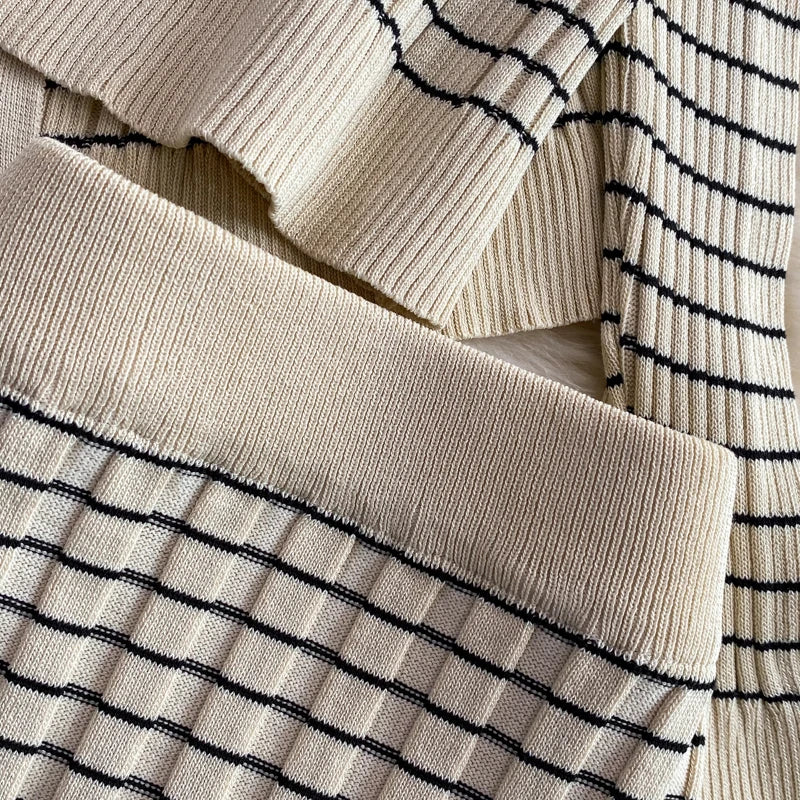 3-piece set knitted set tube skirt + high-quality knitted cardigan