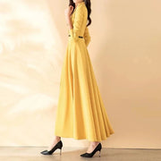 High quality long sleeve collar elegant dress