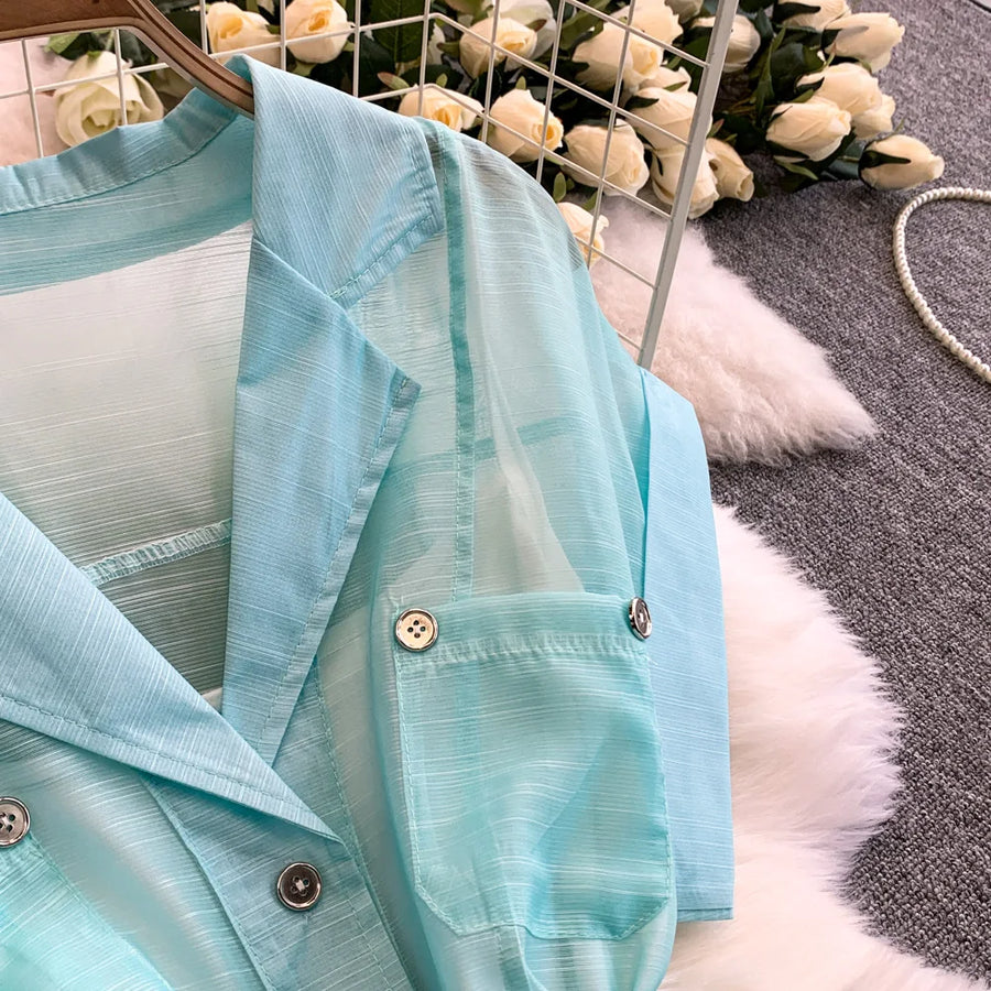 Summer Women Printed Long Dress Beach Vacation Notched Collar Single Breasted Short Sleeve A-Line Maxi Vestidos Female Robe