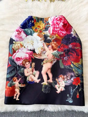 Summer Holiday Jacquard Spaghetti Strap Diamonds Tassels Bra Crop Top+Floral Print Mini Skirt Suits Beach Sexy 2 Pieces Sets