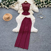French-style gentle polka dot sleeveless two-piece set for women Summer slim-fit elegant business suit