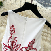 Chic vintage print sleeveless Elegant Fairy spring  Women Sundress women clothing A-line dress