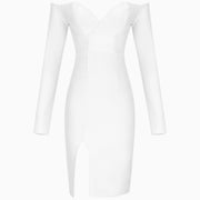 Black Long Sleeve Off Shoulder Bodycon Dress
