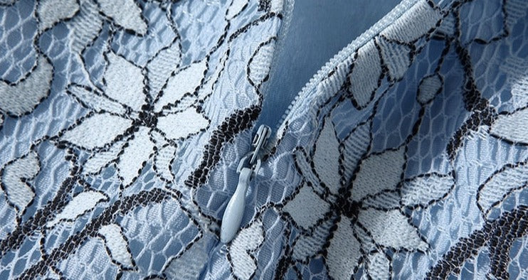 High Quality Vintage Bowknot Sleeves Lace Dress