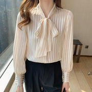 Striped long sleeved shirt with high quality bows