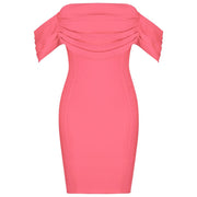 Sexy Off Shoulder Pink Bandage Dress