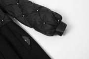 High Quality Elegant Bowknot Thick Stitching Wool Long Trench Coat Jacket
