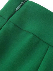 Two-piece set long-sleeved jacket with feather cuffs + pants with zipper
