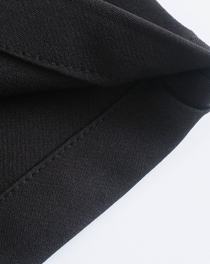 High Waist Slim Fit Zip Up Pleated Plain Bermuda Shorts