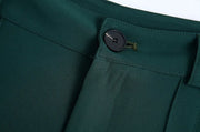 Pants With Darts  Wear Straight Pants Vintage High Waist Zipper Fly Female Trousers