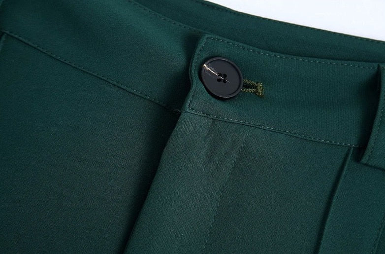 Pants With Darts  Wear Straight Pants Vintage High Waist Zipper Fly Female Trousers