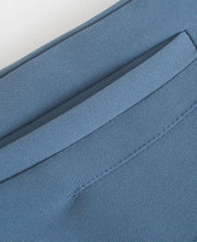 High Waist Slim Fit Zip Up Pleated Plain Bermuda Shorts