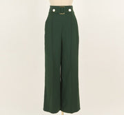High Quality 2 Pieces Suits Elegant Long Sleeve Shirts + High Waist Pants