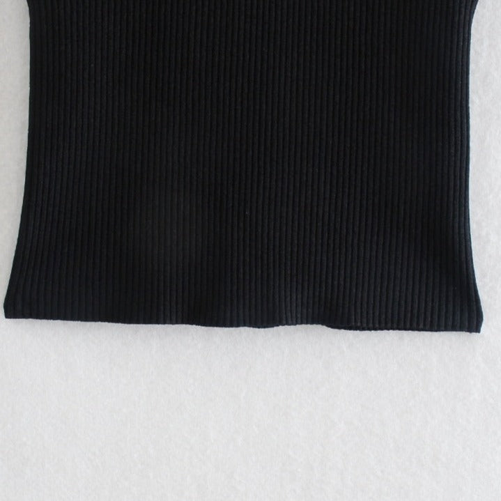 Casual black blouse with crossed straps