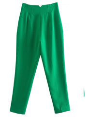 Women Fashion Front Welt Pockets Seam Detail Pants Vintage High Waist Zipper Fly Female Ankle Trousers Mujer P1