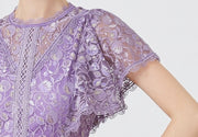 High quality multi color vintage designer flared elegant lace dress