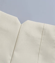 High Waist Slim Fit Zip Up Pleated Plain Bermuda Shorts