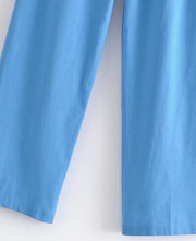 Candy Color Front Pleats Zipper High Waist Straight Pants