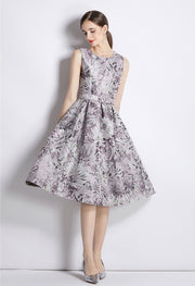 High Quality Sleeveless Knee Length Floral Cocktail Dress