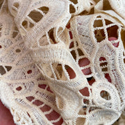 High Quality Lace Round Neck Lantern Sleeve Hook Flower Vintage Dress