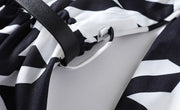 Elegant print long dress with long sleeves and high quality elastic waist