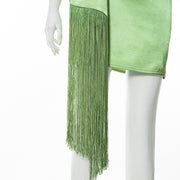 Green Backless Dress Sleeveless Halter Sexy Casual