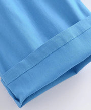 Candy Color Front Pleats Zipper High Waist Straight Pants