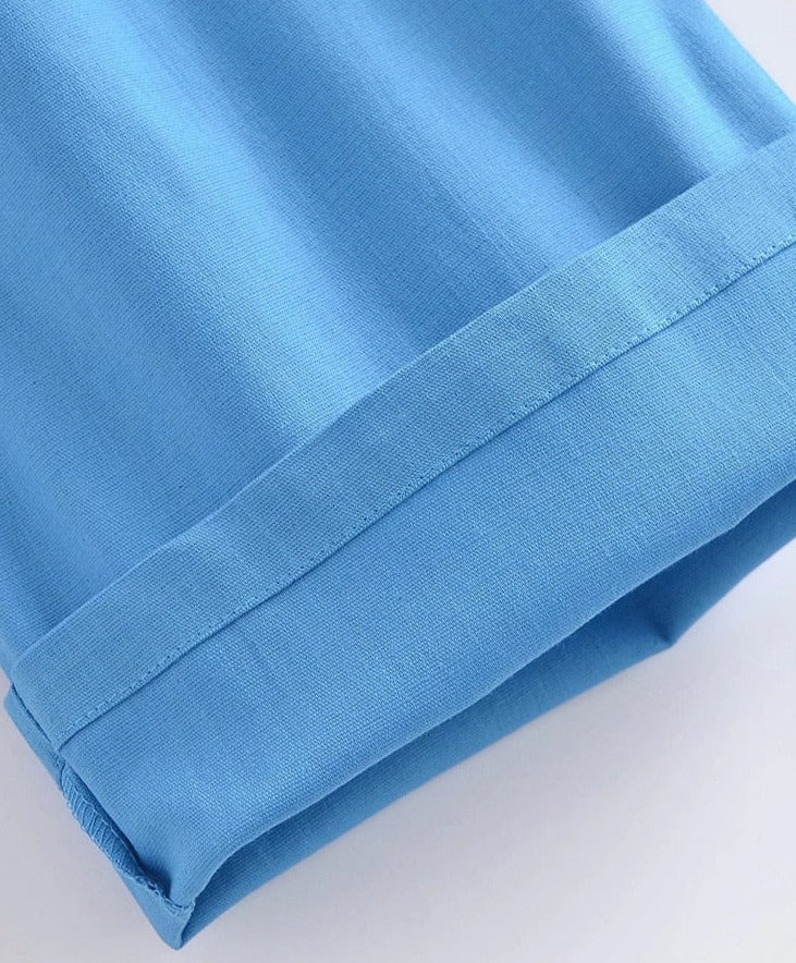 Candy Color Front Pleats Zipper High Waist Straight Pants