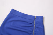 Woman 2 Pieces Set Knotted Loose Cropped Sweatshirt  + Vintage Split Pencil Skirt Korean Simple Skirt Suit
