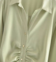 vintage long sleeve midi collar dress