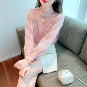 High quality loose beaded embroidery vintage elegant blouses