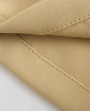 High Waist Slim Fit Zip Up Pleated Plain Bermuda Shorts