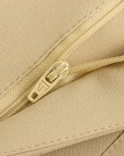 High Waist Slim Fit Zip Up Pleated Plain Bermuda Shorts