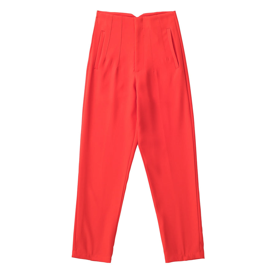 Women Fashion Front Welt Pockets Seam Detail Pants Vintage High Waist Zipper Fly Female Ankle Trousers Mujer P1