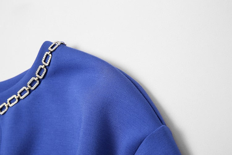 Woman 2 Pieces Set Knotted Loose Cropped Sweatshirt  + Vintage Split Pencil Skirt Korean Simple Skirt Suit