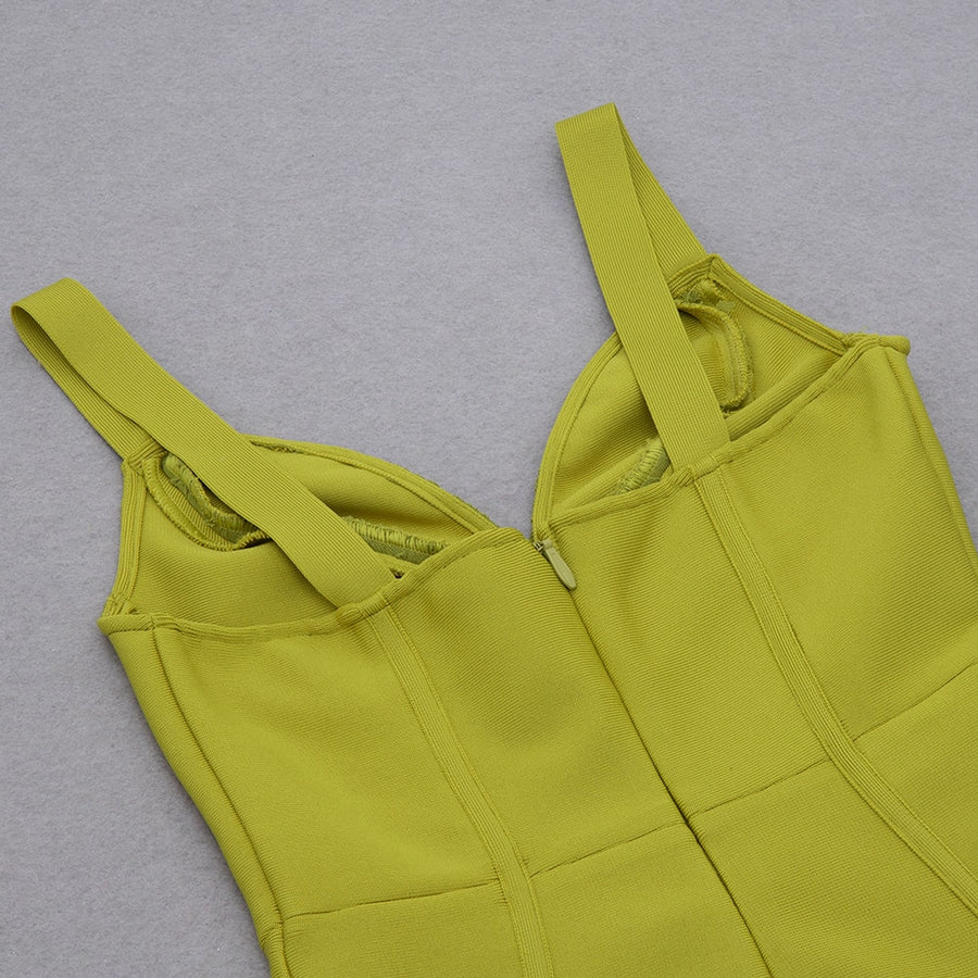 Sexy Lime Green Bandage Dress With Spaghetti Straps