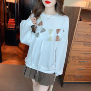 Elegant Autumn Tops Women's Long Sleeve Sweatshirt Bow Vintage Work Casual Korean O-Neck Design Loose T-Shirts