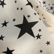 High-end long-sleeved silk shirt with high-quality satin star print