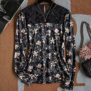 high quality floral print long sleeve shirt